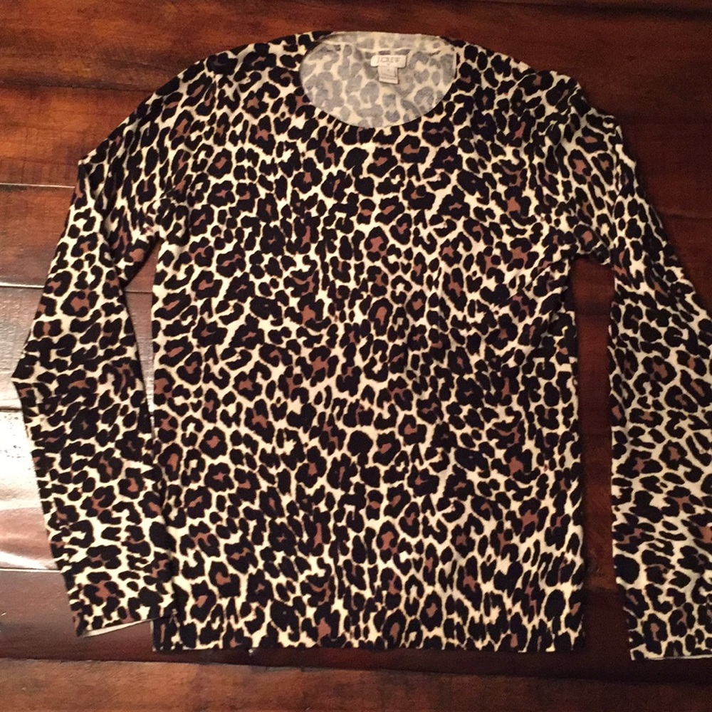 J. Crew leopard cotton sweater